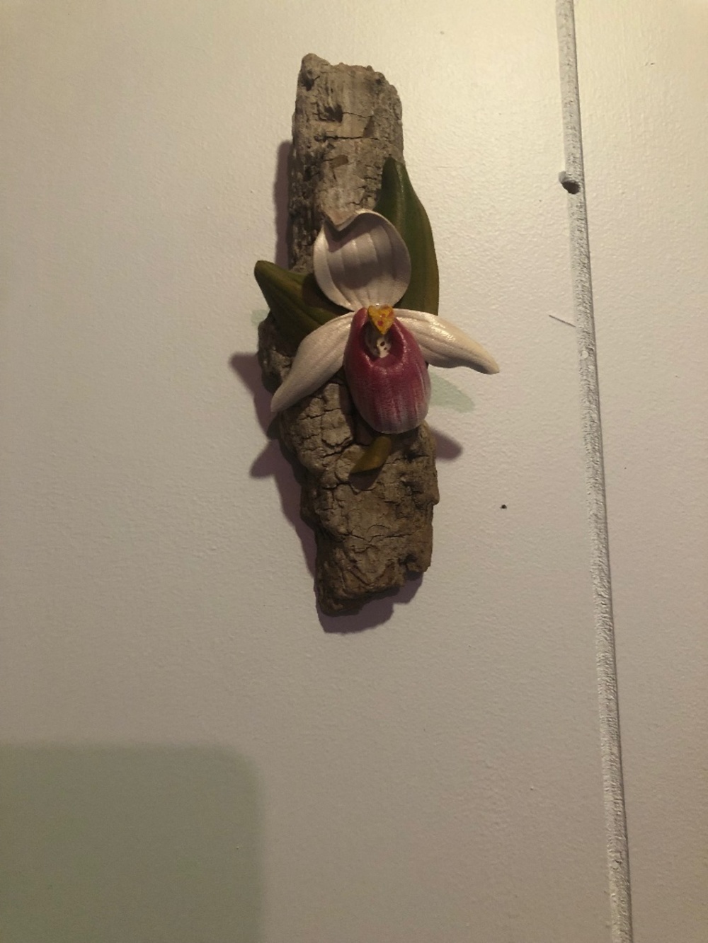 Vintage orchid on driftwood